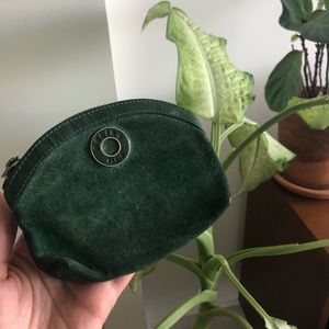 Vintage Green Suede Celine Coin Purse